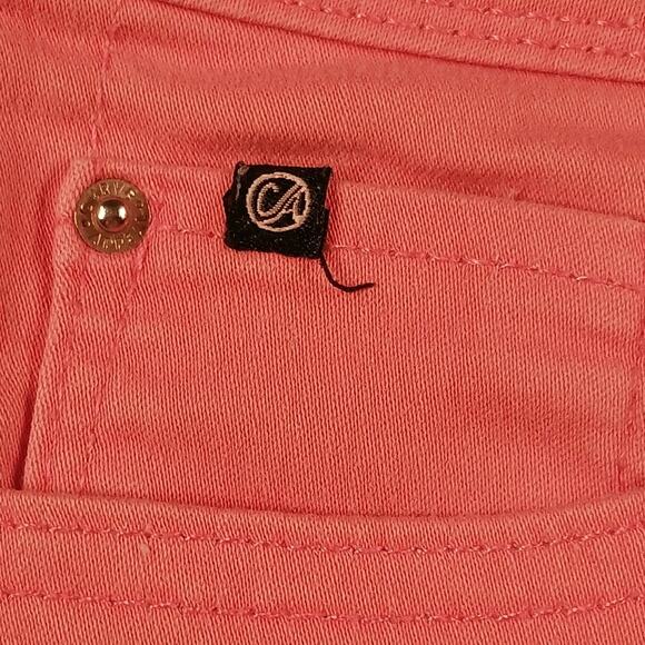Curve Appeal Capri Jeans Women's Size 6 Coral Straight Mid Rise Cotton Blend EUC - Picture 9 of 16